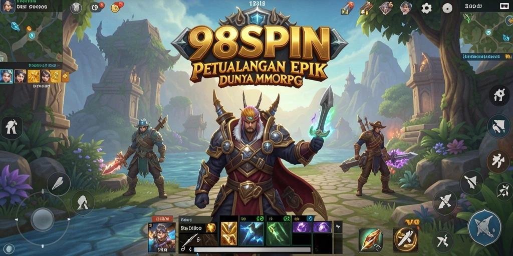 Tangkapan layar gameplay 98SPIN yang menunjukkan pertarungan epik di dungeon.