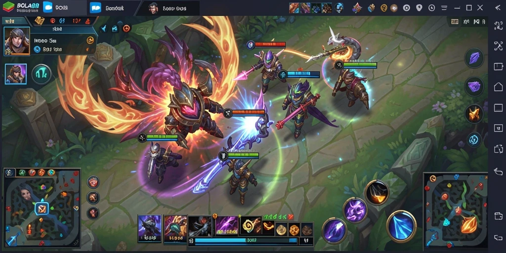 Tampilan gameplay menegangkan di BOLA88 dengan strategi tim yang cerdas.