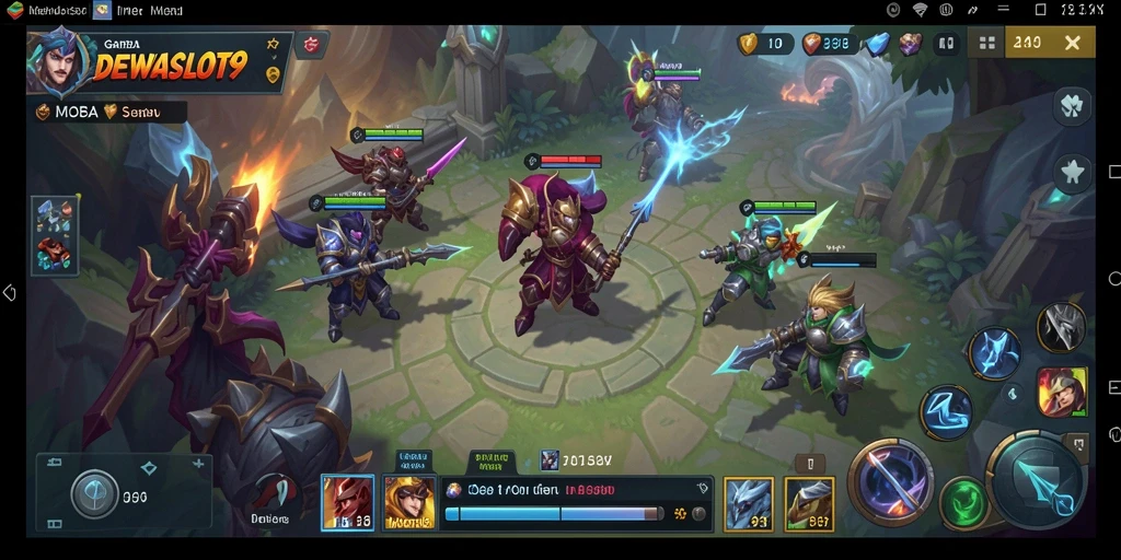Tampilan seru dari gameplay MOBA DEWASLOT99 dengan pertarungan intens.