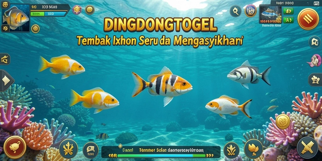 Screenshot DINGDONGTOGEL menampilkan aksi seru menembak ikan.