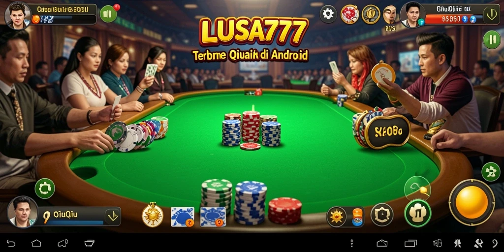 Tampilan gameplay yang seru dari LUSA777 saat bermain QiuQiu.