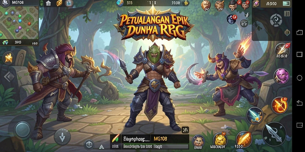 Tampilan gameplay RPG yang mendebarkan di MG108.