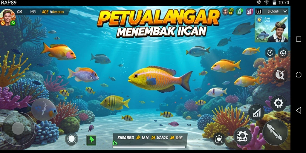 Tangkapan layar menunjukkan aksi seru dalam menembak ikan di RAP89.