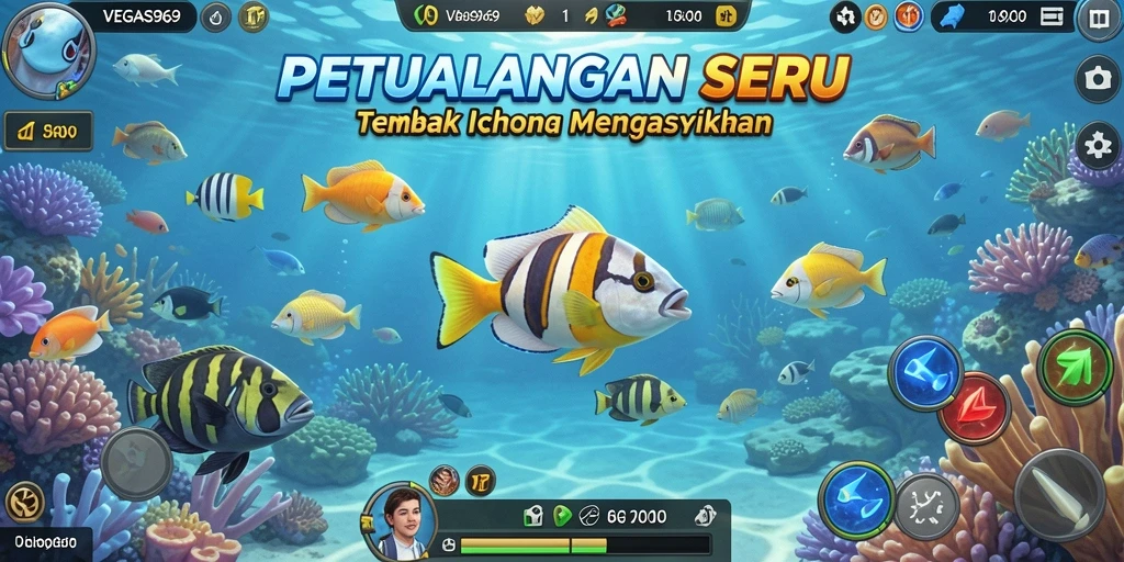 Tampilan gameplay VEGAS969 dengan aksi tembak ikan yang seru.