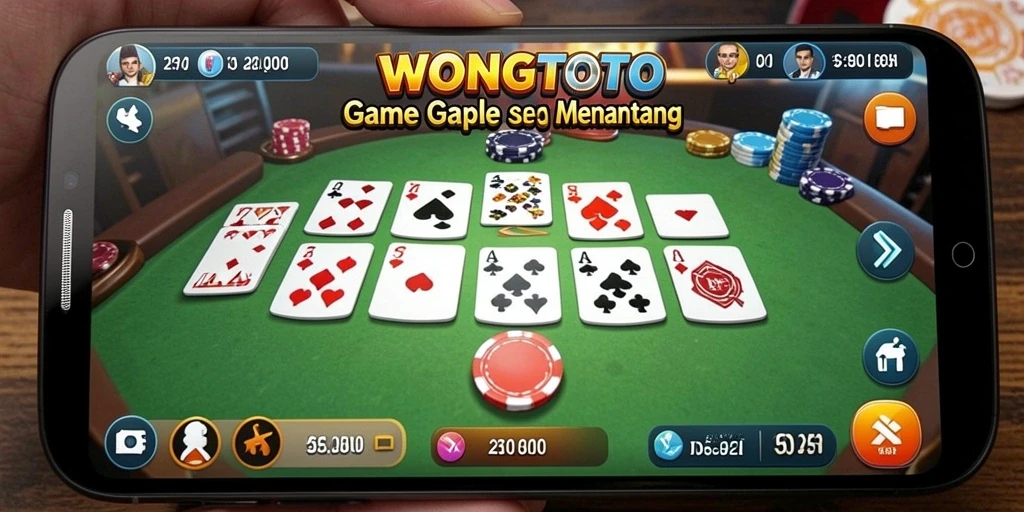 Tampilan gameplay Gaple yang seru dan interaktif di WONGTOTO.