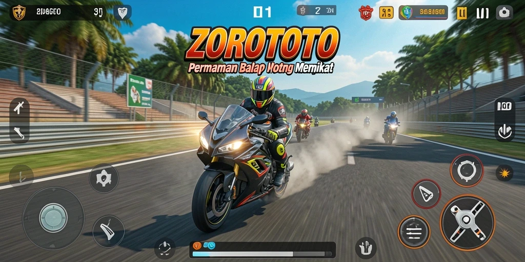 Tampilan permainan balapan yang seru di ZOROTOTO.